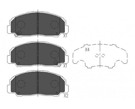 Bromsbeläggssats, skivbroms KBP-1505 Kavo parts