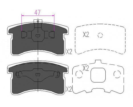 Bromsbeläggssats, skivbroms KBP-1506 Kavo parts
