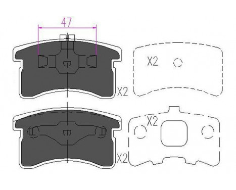 Bromsbeläggssats, skivbroms KBP-1506 Kavo parts, bild 2