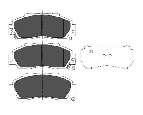 Bromsbeläggssats, skivbroms KBP-2002 Kavo parts
