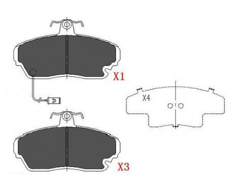 Bromsbeläggssats, skivbroms KBP-2021 Kavo parts