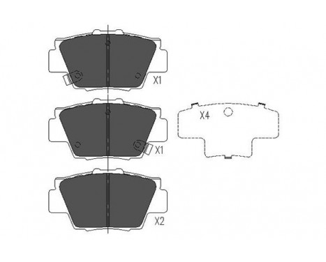 Bromsbeläggssats, skivbroms KBP-2032 Kavo parts