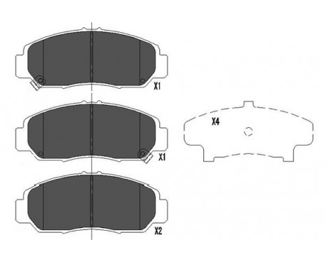 Bromsbeläggssats, skivbroms KBP-2037 Kavo parts