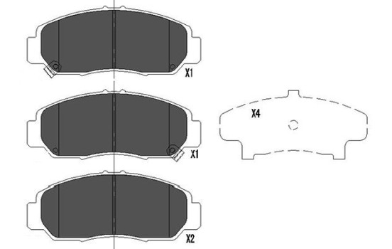 Bromsbeläggssats, skivbroms KBP-2037 Kavo parts