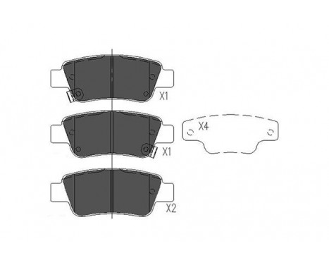 Bromsbeläggssats, skivbroms KBP-2042 Kavo parts