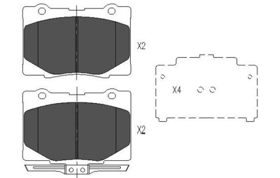 Bromsbeläggssats, skivbroms KBP-2048 Kavo parts