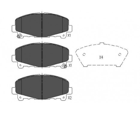 Bromsbeläggssats, skivbroms KBP-2050 Kavo parts