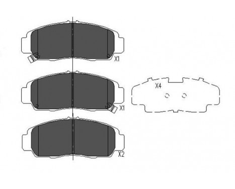 Bromsbeläggssats, skivbroms KBP-2052 Kavo parts