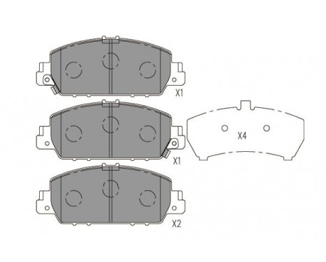 Bromsbeläggssats, skivbroms KBP-2058 Kavo parts