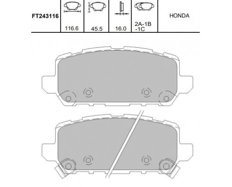 Bromsbeläggssats, skivbroms KBP-2065 Kavo parts