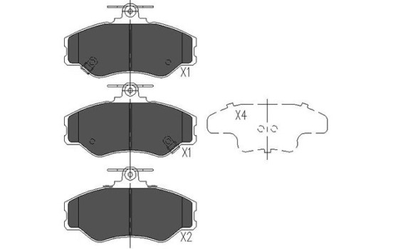 Bromsbeläggssats, skivbroms KBP-3002 Kavo parts