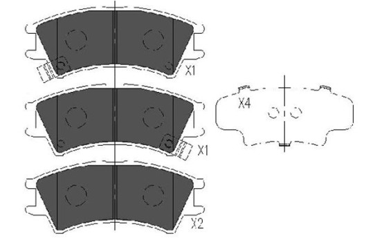 Bromsbeläggssats, skivbroms KBP-3004 Kavo parts