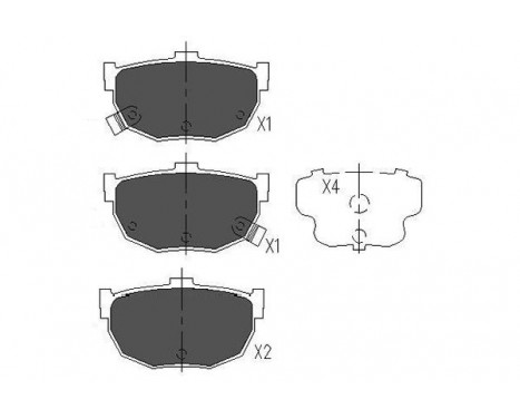 Bromsbeläggssats, skivbroms KBP-3007 Kavo parts