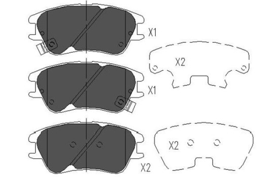 Bromsbeläggssats, skivbroms KBP-3009 Kavo parts
