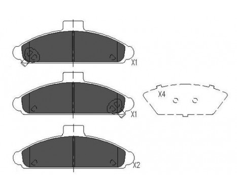 Bromsbeläggssats, skivbroms KBP-3011 Kavo parts, bild 2