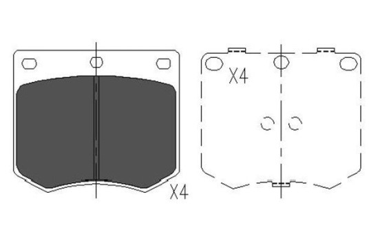 Bromsbeläggssats, skivbroms KBP-3012 Kavo parts, bild 2