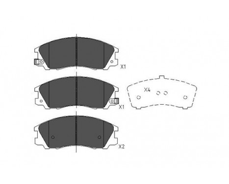 Bromsbeläggssats, skivbroms KBP-3016 Kavo parts