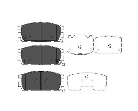 Bromsbeläggssats, skivbroms KBP-3017 Kavo parts