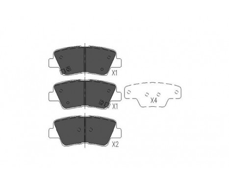 Bromsbeläggssats, skivbroms KBP-3025 Kavo parts