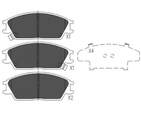 Bromsbeläggssats, skivbroms KBP-3028 Kavo parts