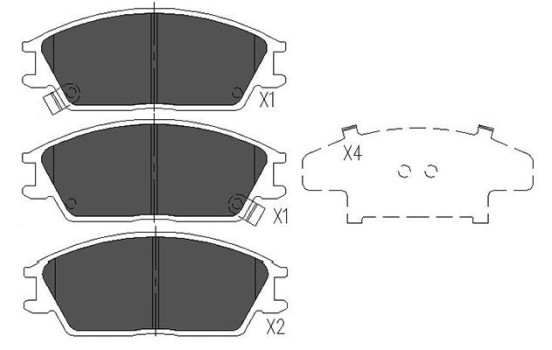 Bromsbeläggssats, skivbroms KBP-3028 Kavo parts