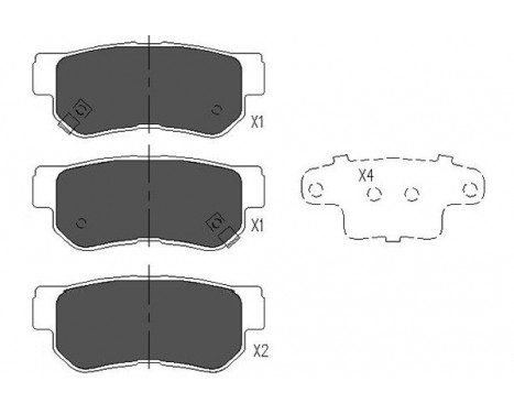 Bromsbeläggssats, skivbroms KBP-3035 Kavo parts