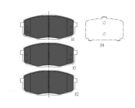 Bromsbeläggssats, skivbroms KBP-3036 Kavo parts