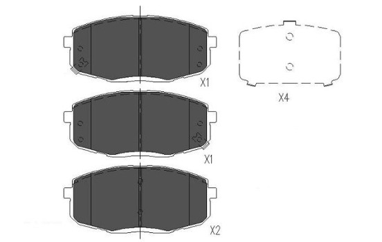 Bromsbeläggssats, skivbroms KBP-3036 Kavo parts
