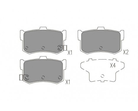 Bromsbeläggssats, skivbroms KBP-3037 Kavo parts