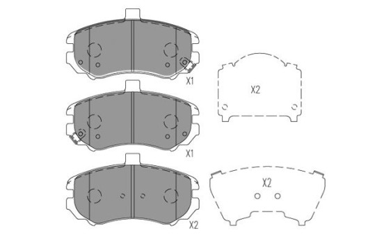Bromsbeläggssats, skivbroms KBP-3038 Kavo parts