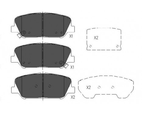 Bromsbeläggssats, skivbroms KBP-3042 Kavo parts