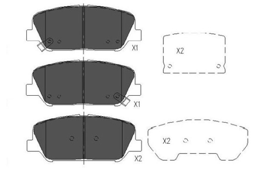 Bromsbeläggssats, skivbroms KBP-3042 Kavo parts