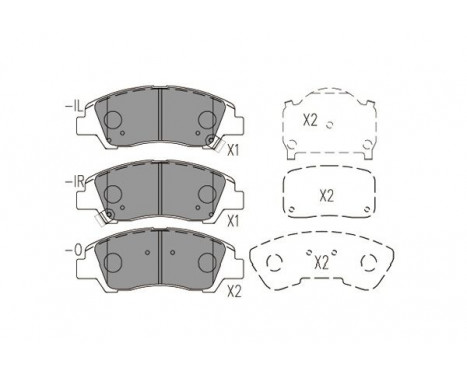 Bromsbeläggssats, skivbroms KBP-3047 Kavo parts