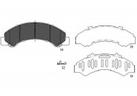 Bromsbeläggssats, skivbroms KBP-3512 Kavo parts