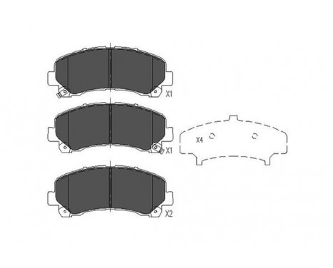 Bromsbeläggssats, skivbroms KBP-3515 Kavo parts