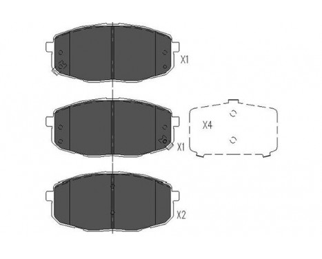 Bromsbeläggssats, skivbroms KBP-4004 Kavo parts