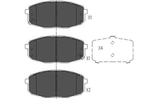 Bromsbeläggssats, skivbroms KBP-4004 Kavo parts