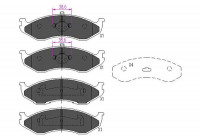 Bromsbeläggssats, skivbroms KBP-4016 Kavo parts