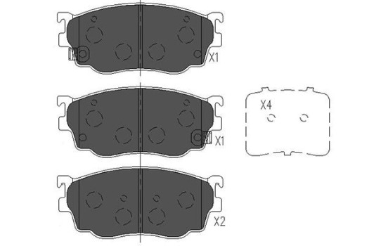 Bromsbeläggssats, skivbroms KBP-4509 Kavo parts