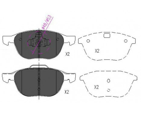 Bromsbeläggssats, skivbroms KBP-4513 Kavo parts