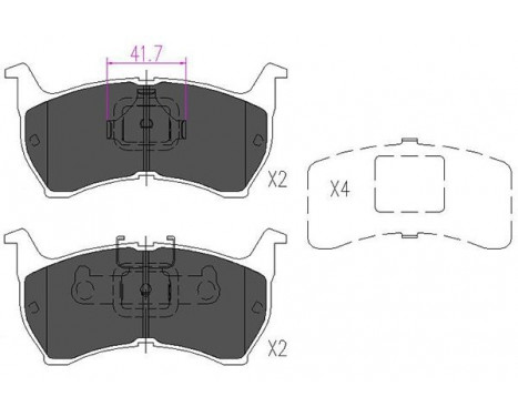 Bromsbeläggssats, skivbroms KBP-4516 Kavo parts