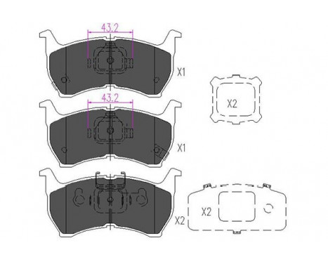 Bromsbeläggssats, skivbroms KBP-4519 Kavo parts