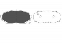 Bromsbeläggssats, skivbroms KBP-4521 Kavo parts