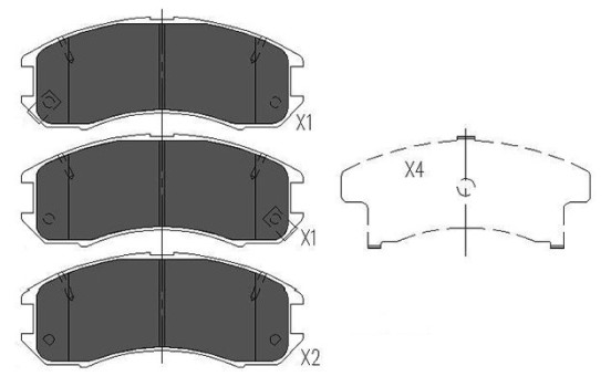 Bromsbeläggssats, skivbroms KBP-4525 Kavo parts