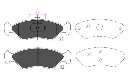 Bromsbeläggssats, skivbroms KBP-4533 Kavo parts