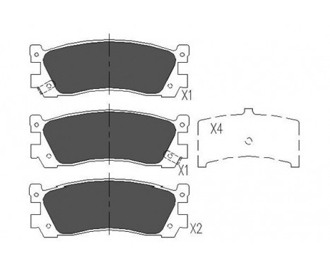 Bromsbeläggssats, skivbroms KBP-4536 Kavo parts
