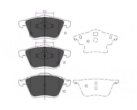 Bromsbeläggssats, skivbroms KBP-4553 Kavo parts