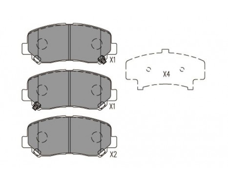 Bromsbeläggssats, skivbroms KBP-4563 Kavo parts