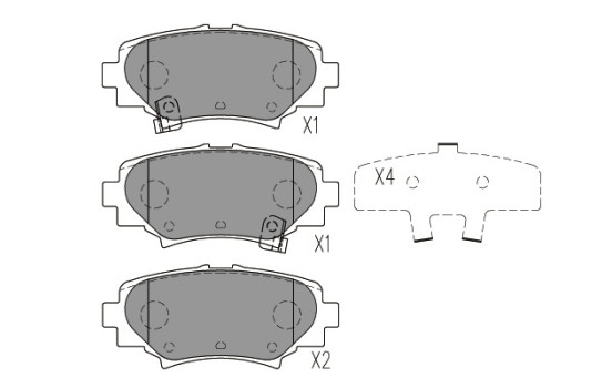 Bromsbeläggssats, skivbroms KBP-4575 Kavo parts