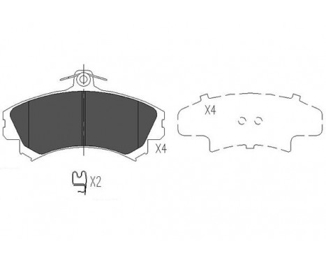 Bromsbeläggssats, skivbroms KBP-5507 Kavo parts